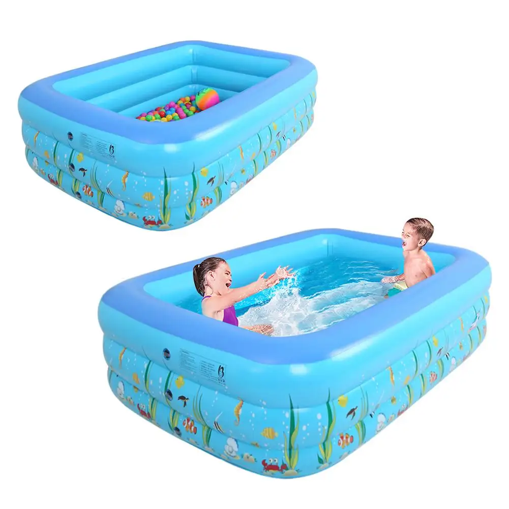 

1.3M Three-ring Baby Inflatable Printing Swimming Pool PVC Playing Bathing Pool For Family Children Summer Outdoor In Stock