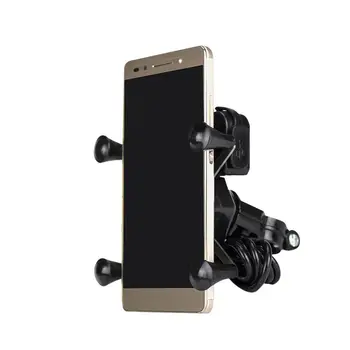 

Universal Motorcycle Cell Phone Mount Holder Waterproof With USB Charger 360 Degrees Rotation For GPS ATV Scooter Moped Cruiser