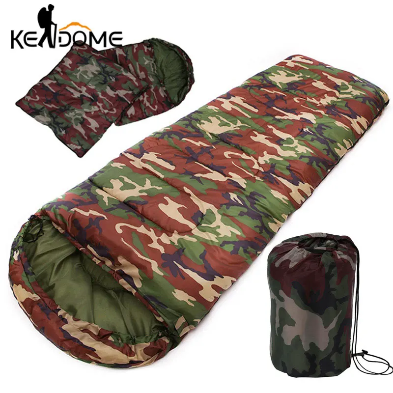 High Quality Cotton Camping Sleeping bag 15~5degree Envelope Style Army ...