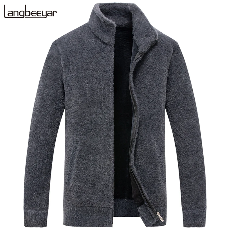 

2020 Winter Mink Imitation New Fashion Jackets For Men Trend Streetwear Overcoat Velvet Wind Breaker Casual Coat Mens Clothing