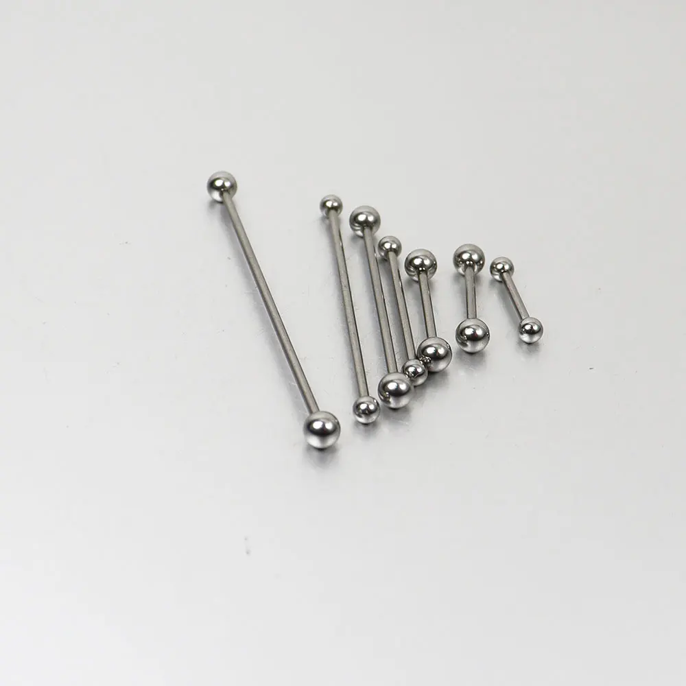 2 Pieces 1.2mm 16G Stainless Steel Straight Industrial Tongue Barbell Tongue Nipple Bar Ring Piercing Body Jewelry piercing jewelry,body piercing jewelry,body jewelry