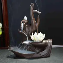 Smoke Waterfall Backflow Incense Burner Mountain River Handicraft Incense Holder Smoke Waterfall Lotus Incense Sticks Holder