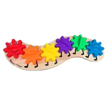 Деревянная вращающаяся Шестерня гусеница игра для детей распознавание цвета просветление Обучающие Игрушки для раннего развития