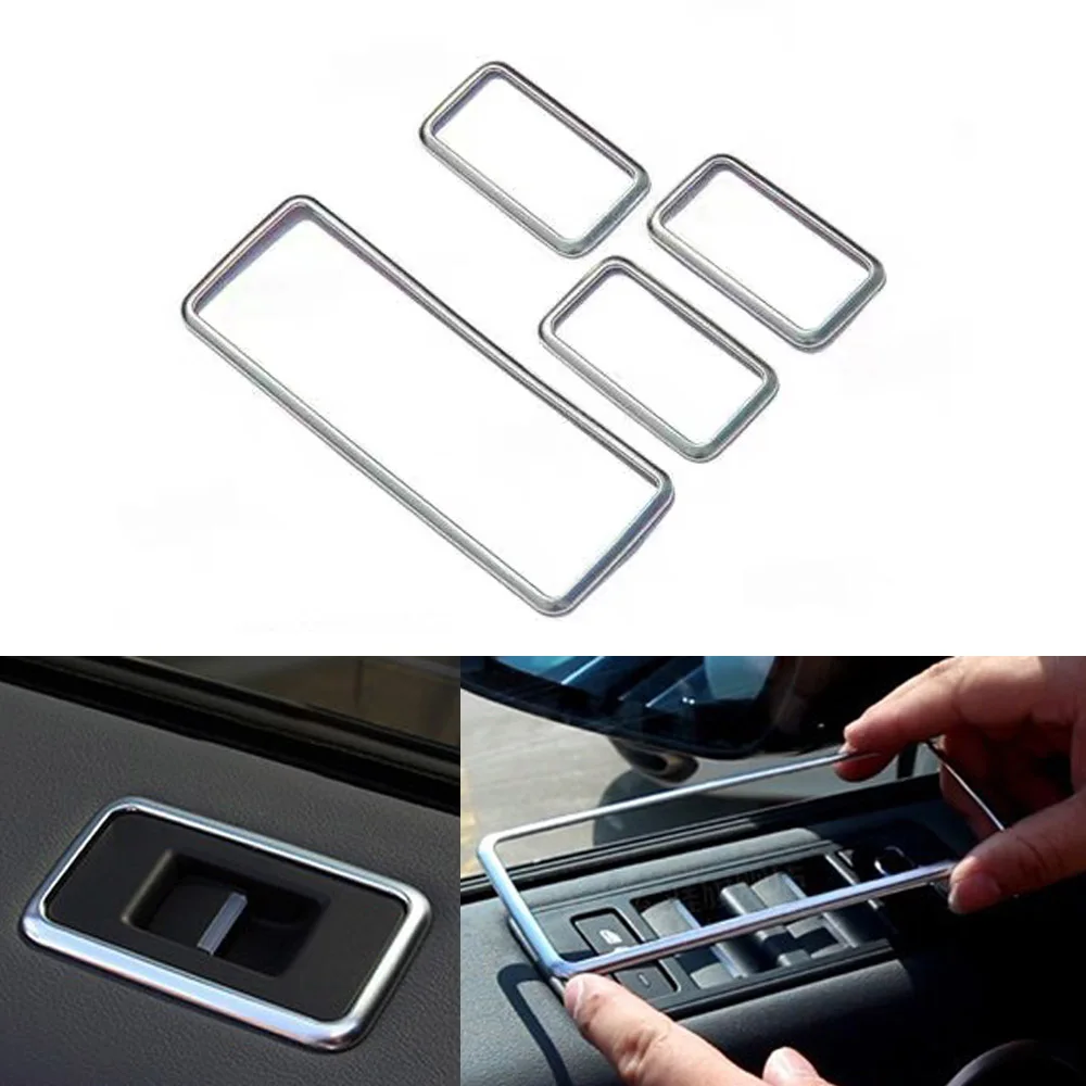 

JEAZEA 4Pcs ABS Door Window Switch Frame Cover Trim Panel Sticker Fit for Land Rover Range Rover Sport 2014 2015 2016 2017