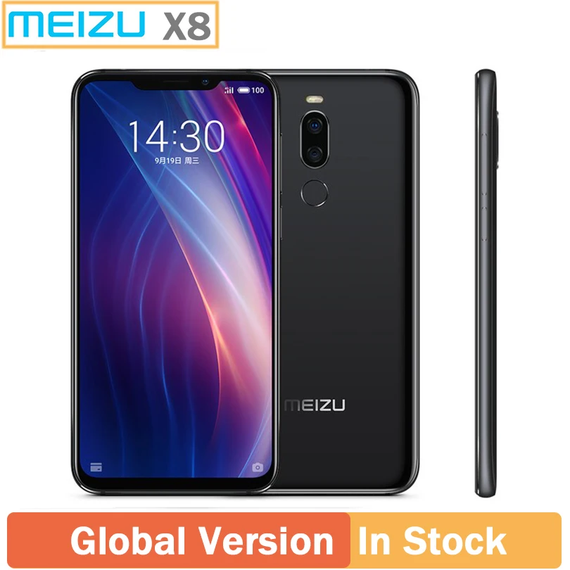Meizu X8 6G Snapdragon 710 отпечатков пальцев, 4G, LTE, смартфон, четыре ядра, 6,2 ''2220x1080 P двойная задняя Камера 3210 мА-ч