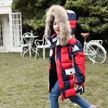 Olekid/Коллекция года, зимний пуховик для девочек, водонепроницаемая зимняя куртка с капюшоном для мальчиков зимний костюм для детей от 5 до 12 лет, Детская верхняя одежда, парки