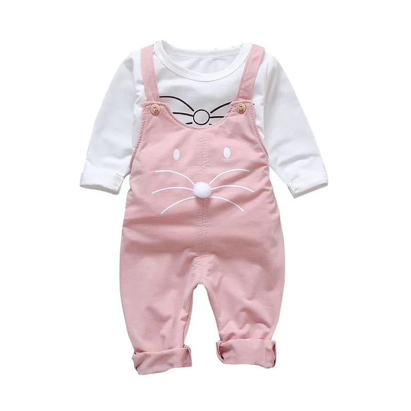 Весенний детский комплект одежды для маленьких девочек розовый комбинезон для малышей Комплект детской одежды с героями мультфильмов, зимний комплект нижнего белья