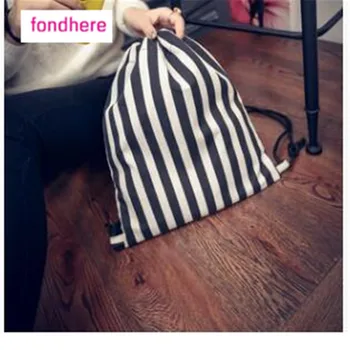 

Fondhere Simple backpack simple style general capacity easy to carry single shoulder bag diagonal straddle bag stripe