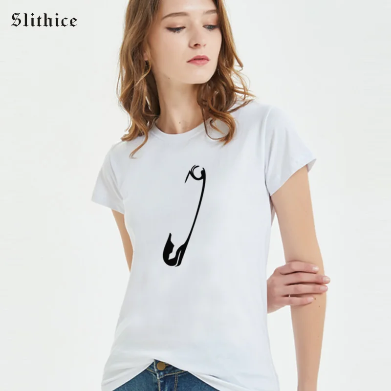 

Slithice Funny Graphic Print T-shirt Female top Aesthetic Harajuku Casual Summer lady tshirt Women Black T-shirts Streetwear