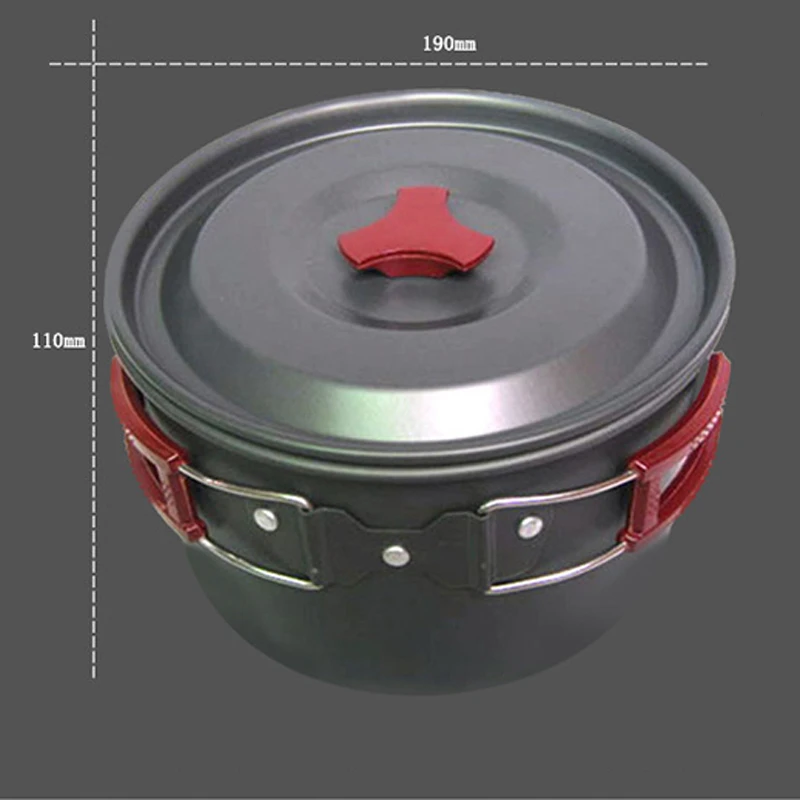 3L Outdoor Cookware Wild Camp Hike Picnic Barbecue Hot Pots Ultralight Aluminum Alloy Large Single Pot Non-stick Pan Equipment