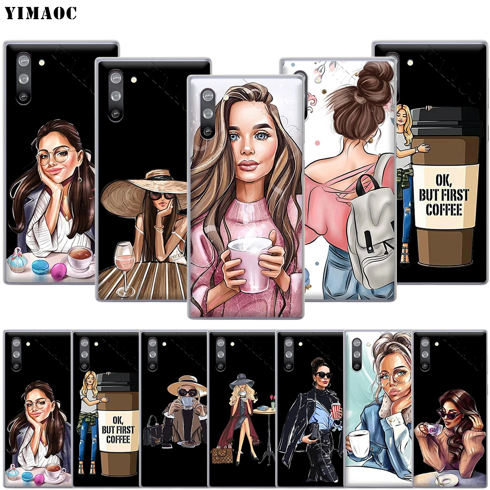 YIMAOC Vogue принцесса девушки кофе чехол для Samsung Galaxy S10 S9 S8 S7 Plus A70 A60 A50 A40 A30 A20 A10 A50S A30S A20S