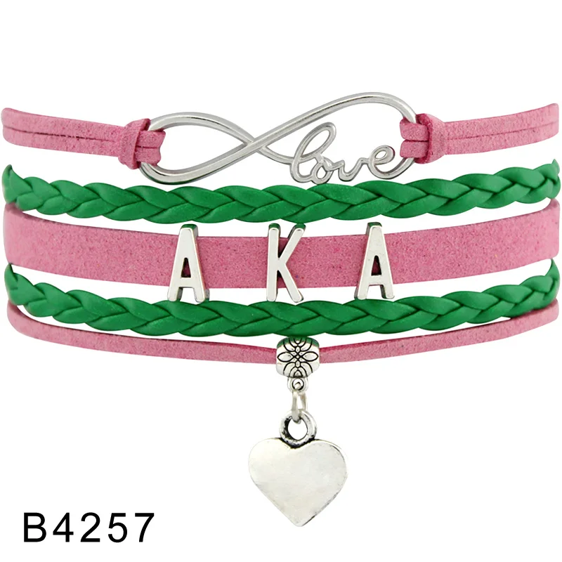 B4257 Колледж Fratority AKA DST GPhiD зет ADPi AGS ZTA Альфа Omicron Pi AGK Чи Омега Tri Delta Sigma Kappaa Phi Mu Гам Браслеты - Окраска металла: B4257