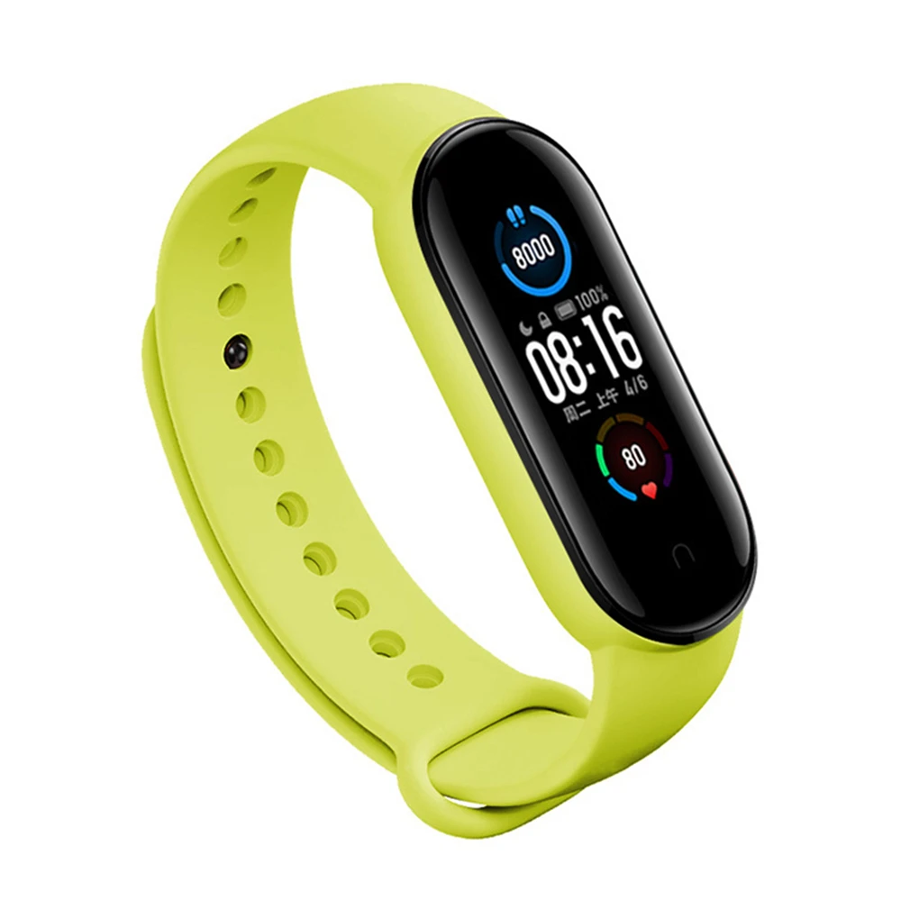 Силиконовый сменный ремешок для наручных часов Xiaomi MI Band 5 аксессуары умных