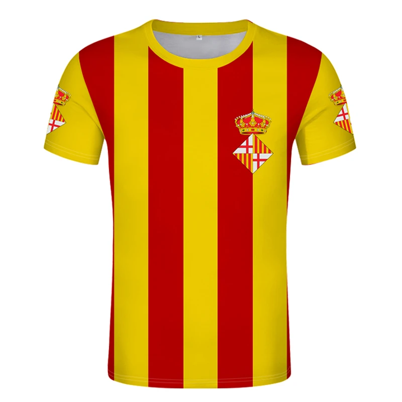 Espanha Bandeira De Barcelona Camiseta Nome Personalizado Livre Catalunha Camisa Espanha Universidade De Barcelona Camiseta Impressao Foto Logotipo Roupas Camisetas Aliexpress