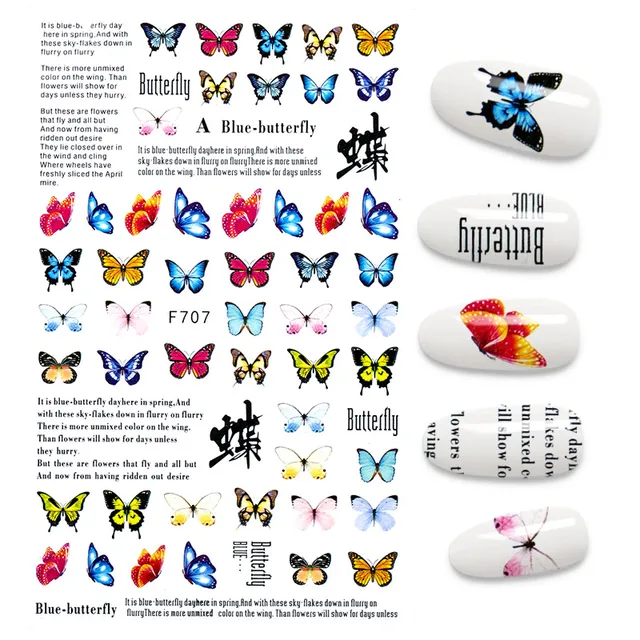 3D Nail Stickers Leaves Butterfly Panda Love Heart Design Stickers For Nails Manicure Foil Nail Art Decor pegatinas para uñas A140513