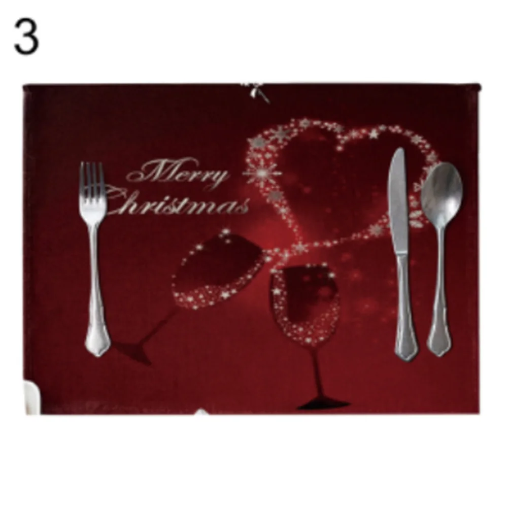 Linen Decorations For Dining Table Heat Resistant Easy To Clean Non-Slip Christmas Placemat Insulation