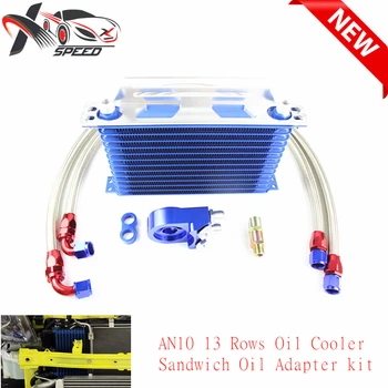 

Universal 13 row oil cooler AN10 13 rows engine radiator Sandwich Oil filter Adapter kit XXTOL13-12BK/BL