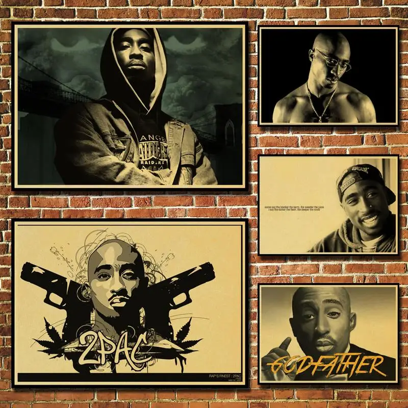 Настенный постер 2PAC Tupac Amaru Shakur винтажный бумажный настенная живопись украшение