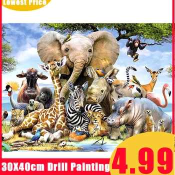 

Full Square/Round Drill 5D DIY Diamond Painting Animal Paradise Pattern Diamond Embroidery Cross Stitch Mosaic Home Decor Gift