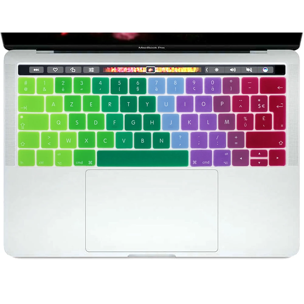 Французская Защитная пленка для клавиатуры ЕС для Macbook Pro 13,3 A1706 A1989 и 15,4 дюймов A1707 A1990 с сенсорной панелью