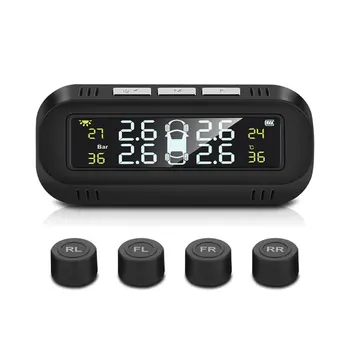 

High Performance TPMS Anti-Explosion Tire Pressure Sensor Car Electronics Solar Wireless LCD Automobile Intelligent Monitoring