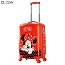 KLQDZMS 20 дюймов мультфильм милый ABS+ PC Сумки на колёсиках Spinner детей интернат тележка дорожная сумка на колесиках