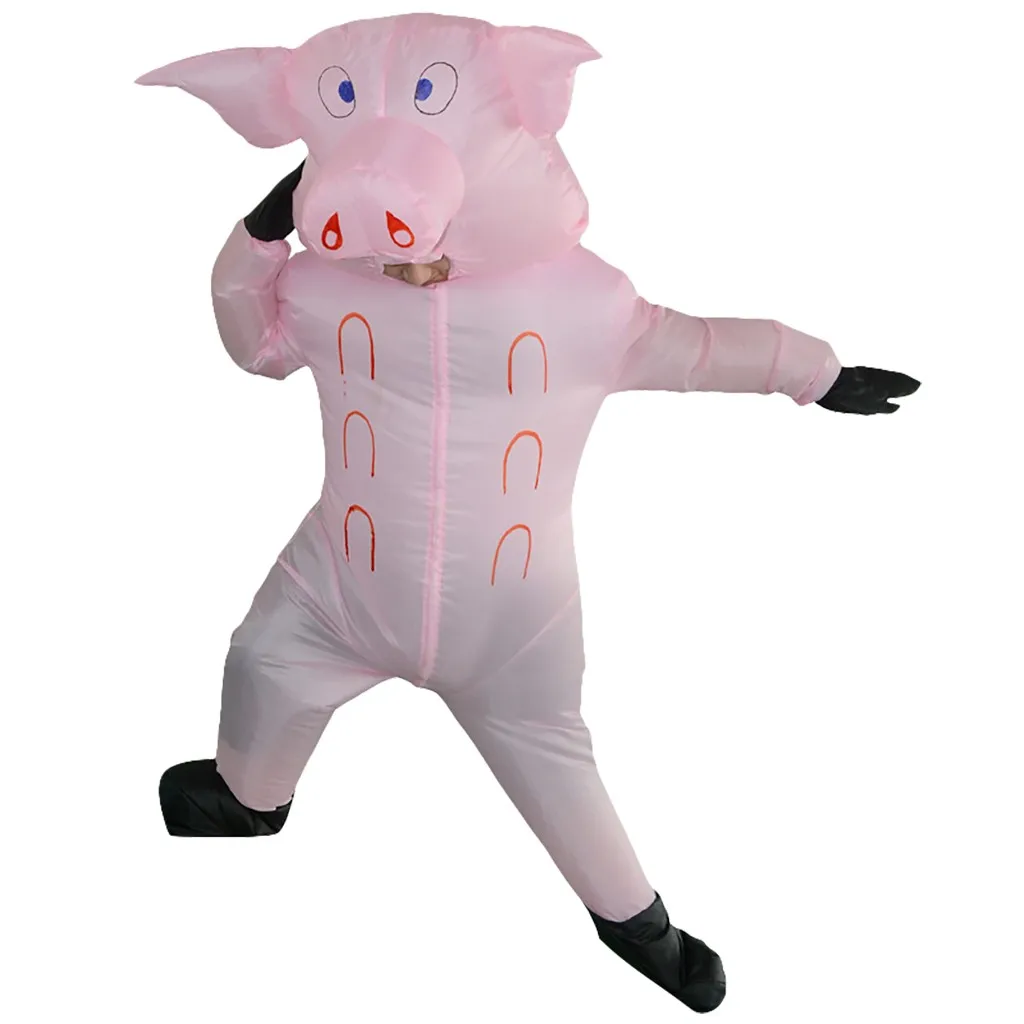 Adult Inflatable Pig Mischievous Costume Suit Funny Clothes Party Toy