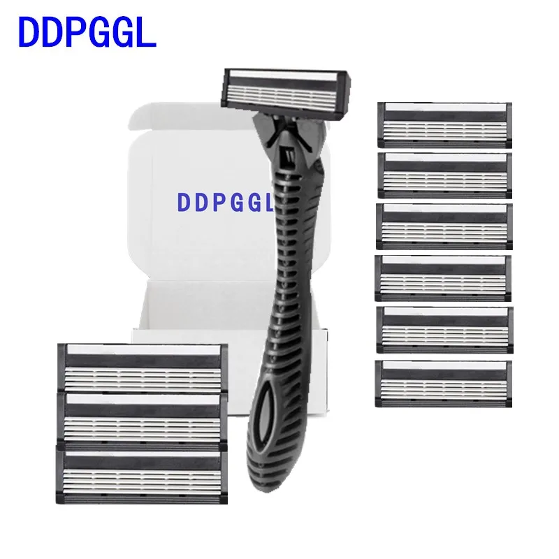 

DDPGGL Men High Quality Disposable Razor 5 Layer Shaver Razor Blade Replaceable Shaving Blade 1 Holder 9 Blade Sharp Convenienc