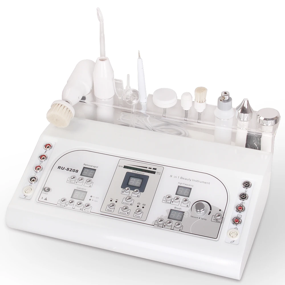 

Hot sale！8 in 1 Vacuum Ultrasonic Spry Galvanic Facial Care machine