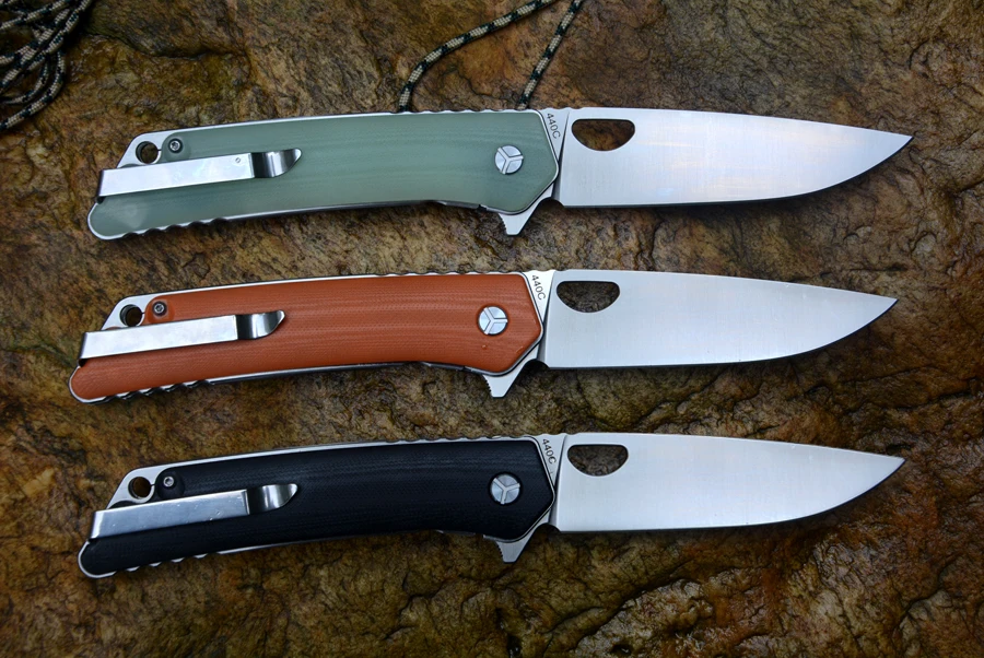 US $23.50 YStart Lk5016 Flipper Folding Knife Fast Open 440c Satin Blade G10 Handle Fruit Outdoor Edc Tools