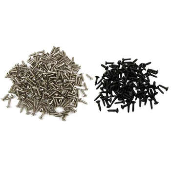 

100Pcs Pickguard Screws 3MM for Fender Strat Style Guitar - 50pcs Silver & 50pcs Black