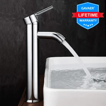 

Gavaer bathroom sink faucet Single handle washbasint basin faucet hot and cold water faucet brass sink faucet chrome finish