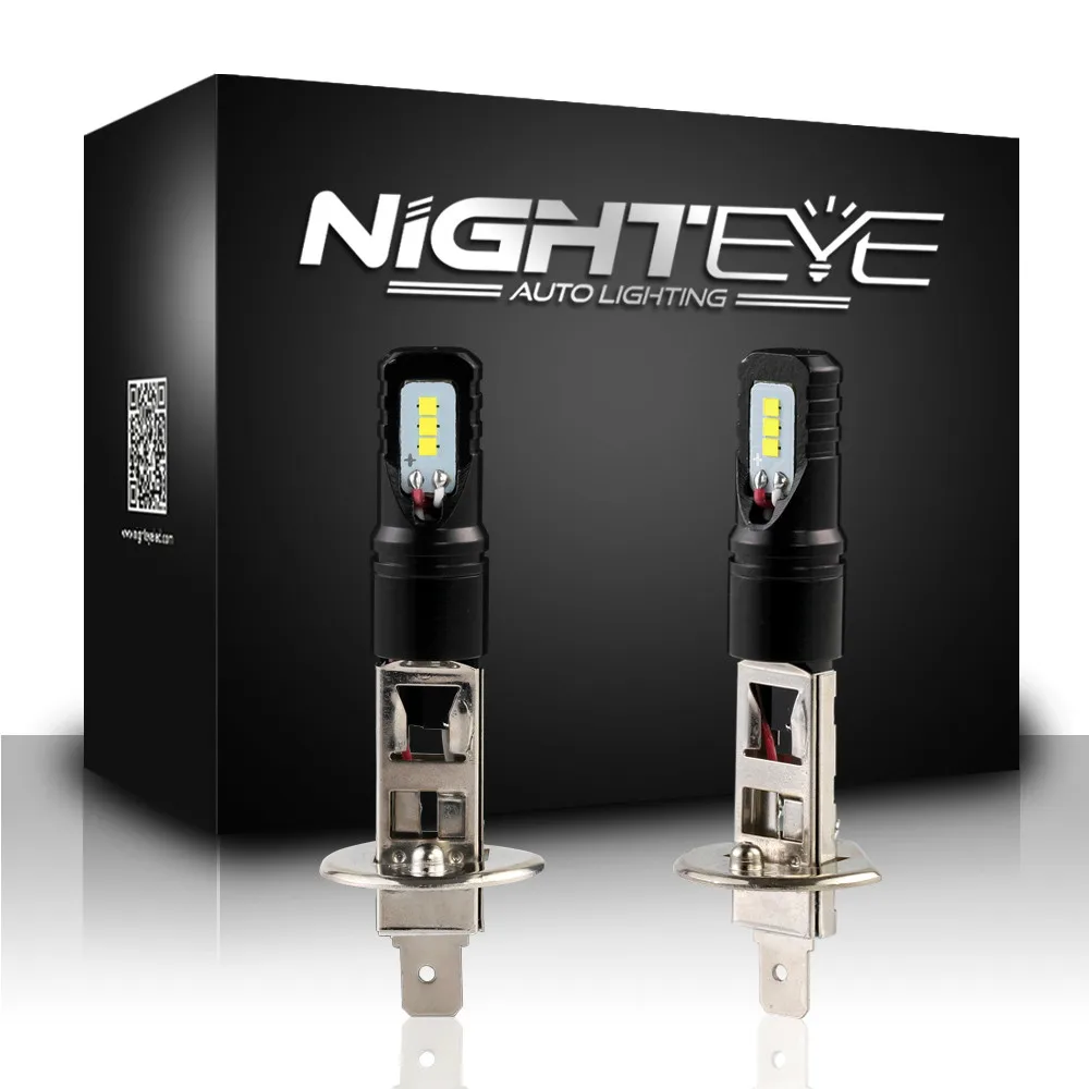 NIGHTEYE H1 H7 H11 светодиодный противотуманные лампы 9005 9006 светодиоды с чипом CSP 8 Вт 1600LM Автомобильный светодиодный вождения авто лампы туман светильник для 6500 к белый свет 12 В