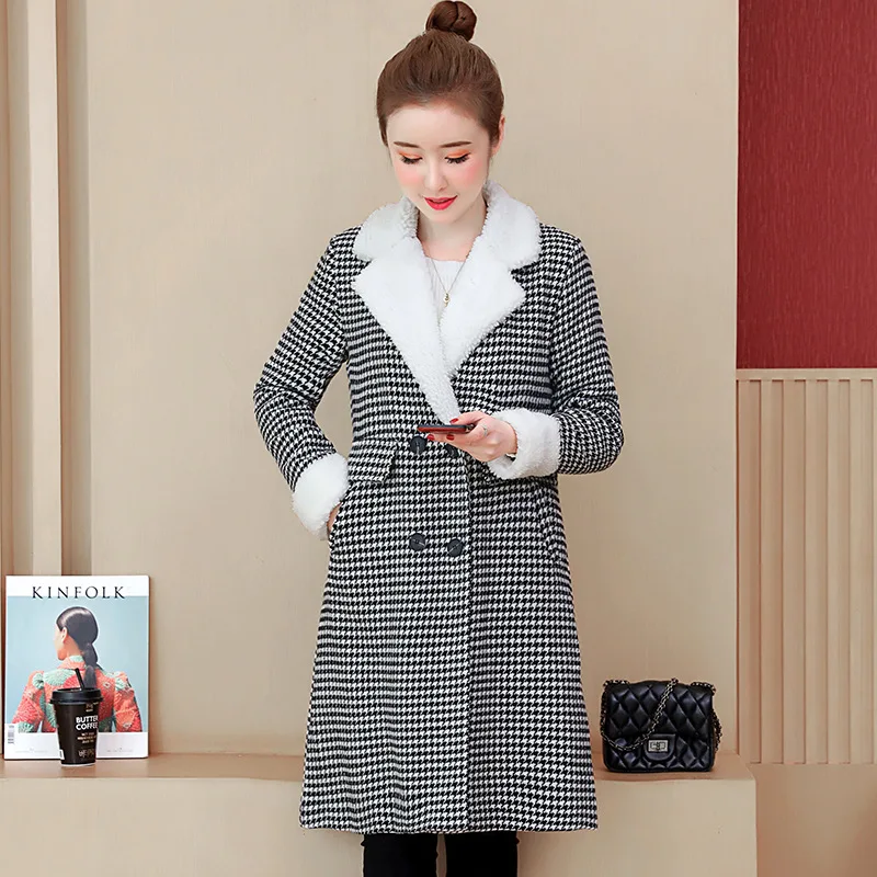 

Large Size Dress Autumn And Winter Cotton-padded Clothes Fat Mm 200 Plus-sized Loose-Fit Mid-length Warm Thick Cotton Coat Winte