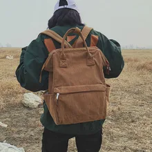 Вельветовые рюкзаки, женские школьные сумки для девочек-подростков, Большой Вместительный женский рюкзак, повседневные Рюкзаки для путешествий