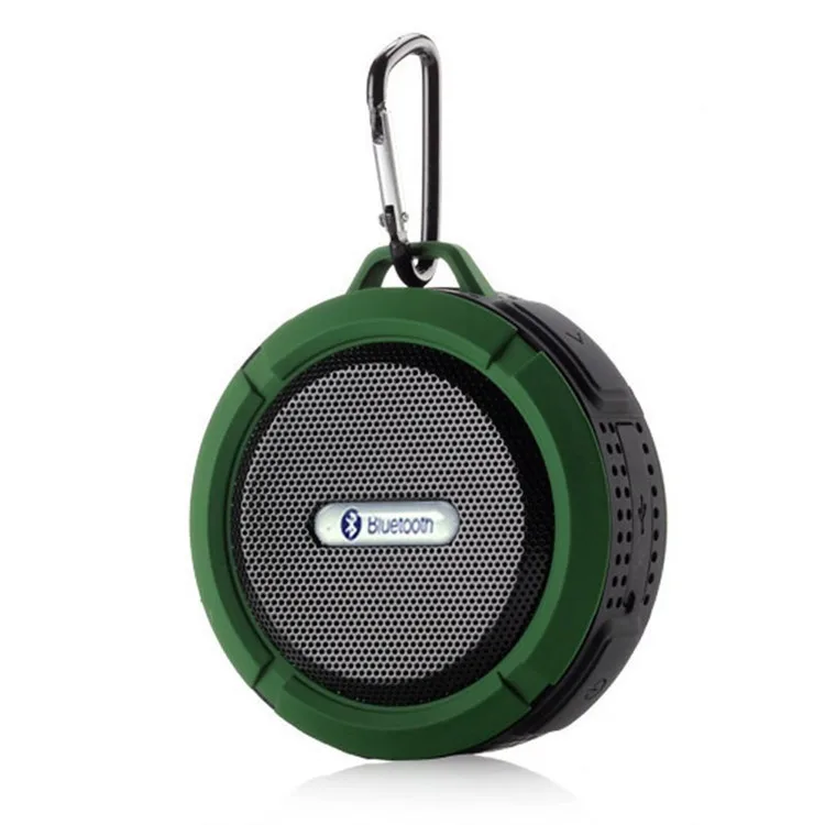 green Взрывные Модели Водонепроницаемый на присоске Bluetooth динамик карты небольшой стерео Открытый Портативный hands-free подвесная Пряжка динамик - Цвет: green