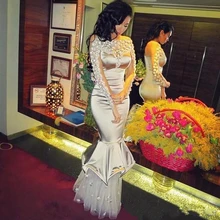 Восьмилетнее блестящее платье с кристаллами для платья для выпускного, Русалка, специальное вечернее платье с длинными рукавами, сексуальное прозрачное Сетчатое вечернее платье с открытой спиной, вечерние платья