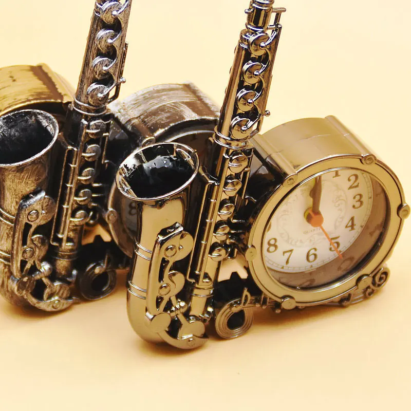 В форме музыкальных инструментов цифровые часы украшения саксофон будильник прикроватные настольные часы украшения для гостиной Рождественский подарок