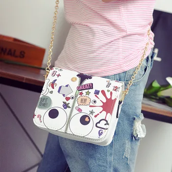

Women's diagonal straddle bag single shoulder bag 2020 new Korean cartoon small square bag women's printed fashion bag