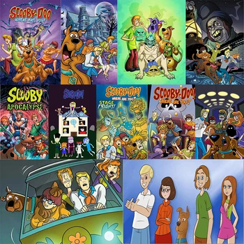 

AMTMBS Anime Scooby Doo Painting By Numbers Oil Painting Portrait Pictures By Number Paint By Numbers For Children's Bedroom