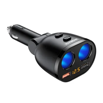 無線車のbluetooth 5.0 fmトランスミッタ、ハンズフリー通話、高速デュアルusb車の充電器、ラジオ受信機 & MP3音楽ステレオアダプタ