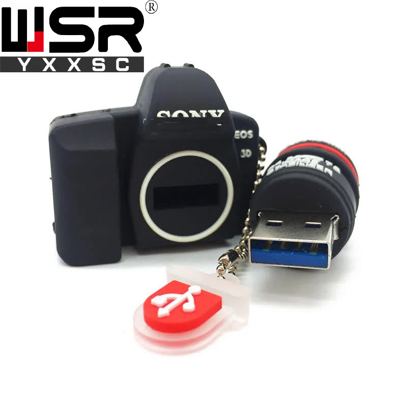Милый мультфильм SLR камера usb2.0 флэш-накопитель 32 Гб 64 Гб 128 ГБ высокоскоростной водонепроницаемый usb память 4 ГБ 8 ГБ 16 ГБ лучший компьютер подарок
