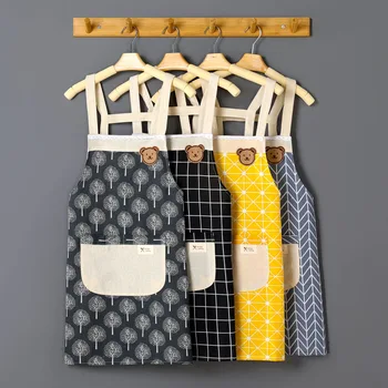 

Apron Waterproof And Oil Proof Overalls Pinafore Kitchen Supplies Gifts Presents Home Decor Fashion Women Cerative Pocket Aprons