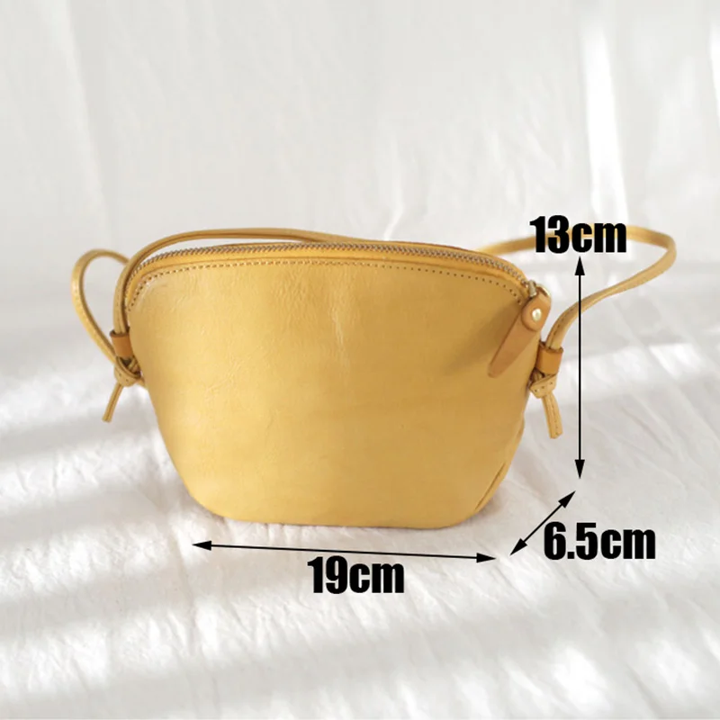 EUMOAN Leather mini shell bag, lady cute small bag, one-shoulder slant edgy mobile phone bag