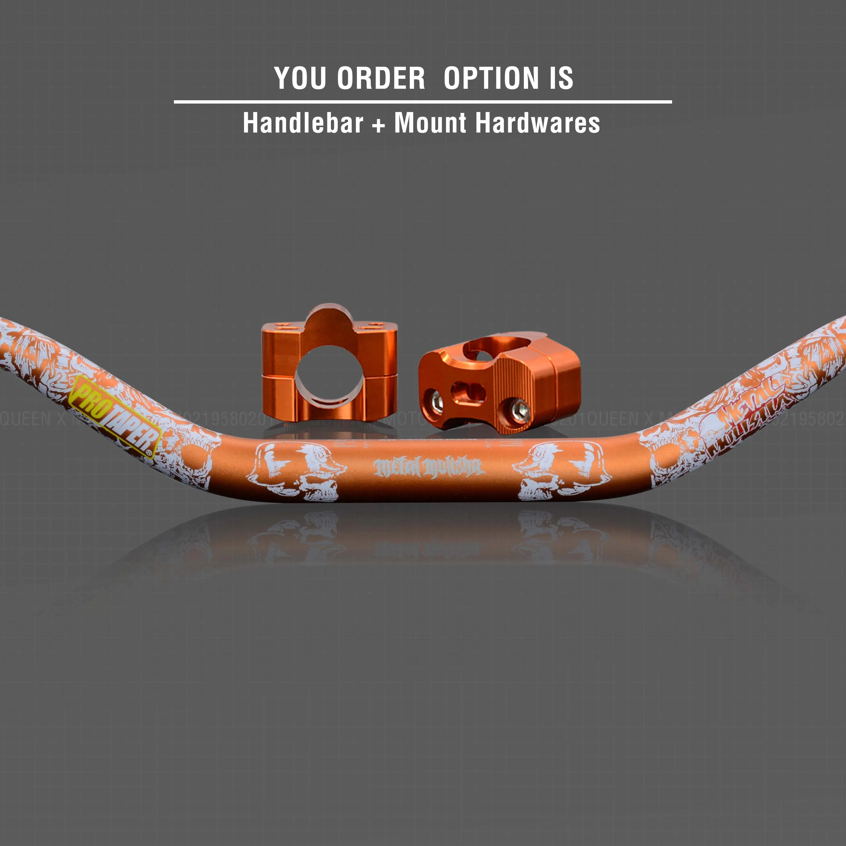 Руль для Pro Taper Pack Bar 1-1/" 6 дней Fatbar Колодки Ручки Pit Pro Racing Dirt Pit Bike мотоцикл с адаптер cnc - Цвет: Orange Combo2