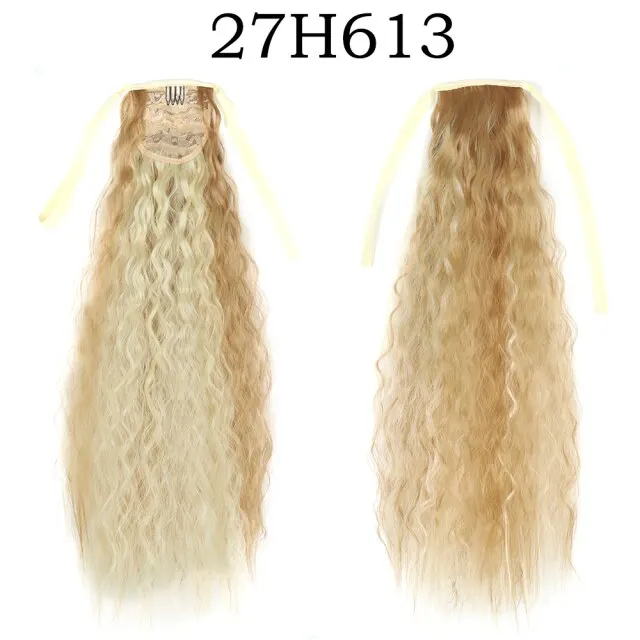 Corn Wavelength Ponytail Synthetic Fake Bandage Hair Extension Black-tailed Blond Girl Heat-resistant Ladies Special Extra Long P4/24
