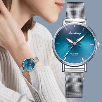 

Watches For Women Luxury Silver Popular Pink Dial Flowers Metal Ladies Bracelet Quartz Clock Ladies Wrist Watch New Clock #