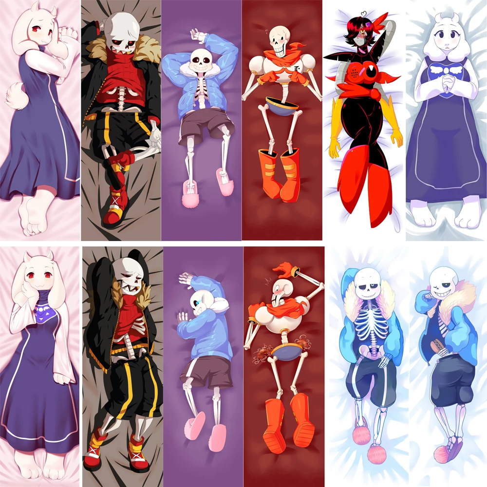 

Anime Game Undertale Cosplay Props Characters Sans Papyrus Toriel Skeleton Boy Hugging Body Pillow Case Cover Otaku