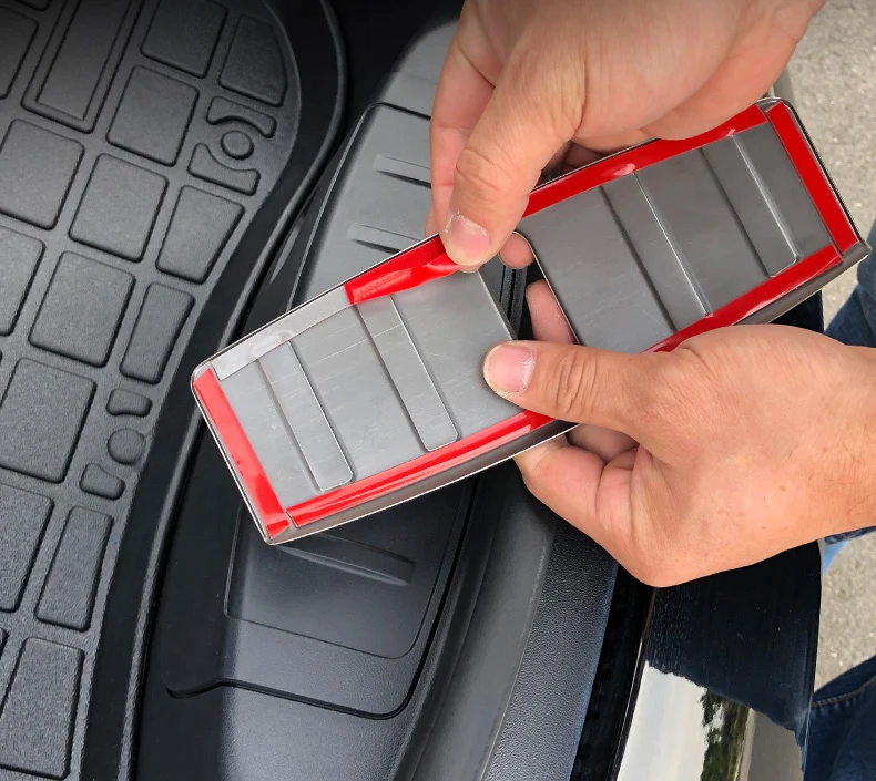 Передняя коробка из нержавеющей стали багажный Бампер Защитный патч для Tesla модель 3 Передние наклейки на багажник украшения Аксессуары