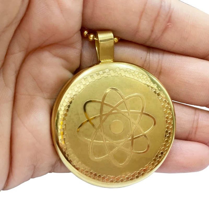 EBUTY, Мужская Золотая подвеска, глобальная, нержавеющая сталь, модные ювелирные изделия, магнитные подвески, Еловая энергия, здоровье, серебряный шарм с цепочкой и коробкой